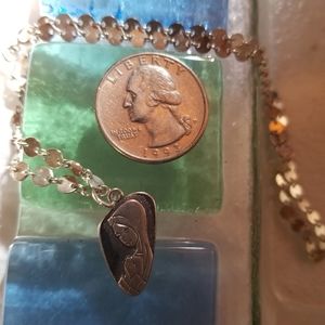 Vintage sterling silver necklace with art Nouveau style pendant